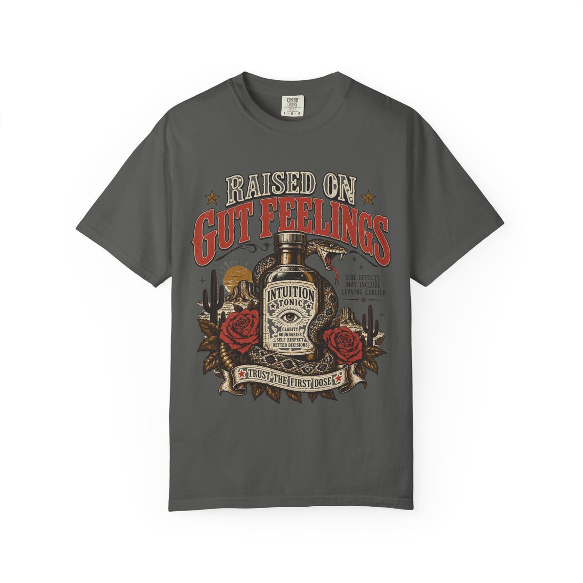 Raised on Gut Feelings T-Shirt — Vintage Western Intuition Graphic Tee