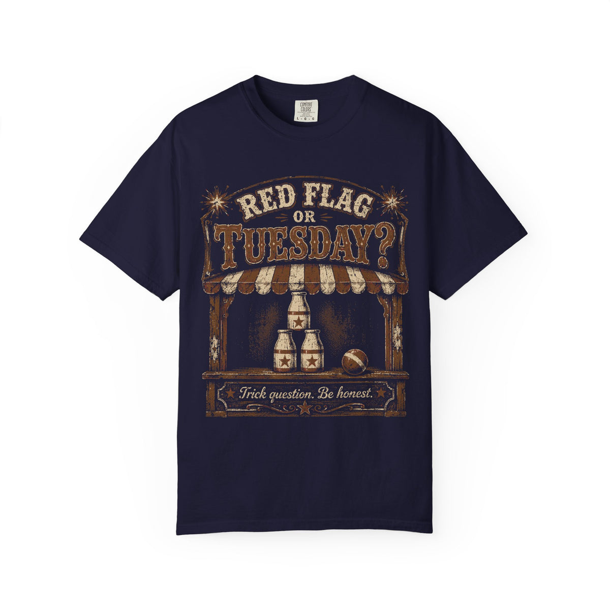 Red Flag or Tuesday? Graphic T-Shirt – Funny Bar Vintage Design