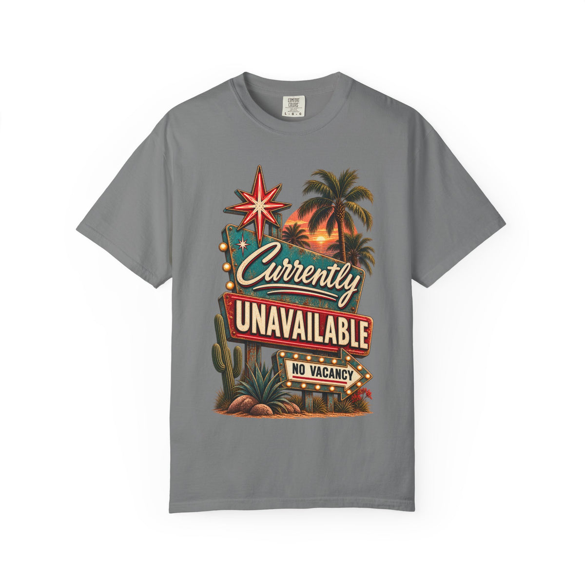 Currently Unavailable Oversized Graphic Tee | Retro No Vacancy Shirt