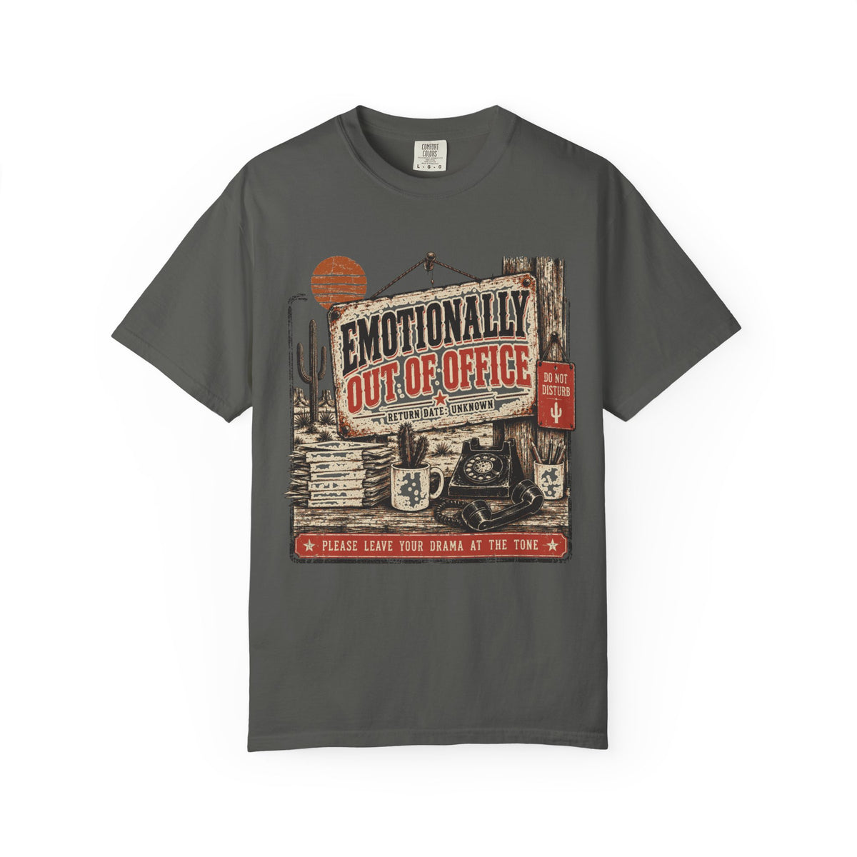 Emotionally Out of Office T-Shirt — Vintage Desert Road Trip Graphic Tee