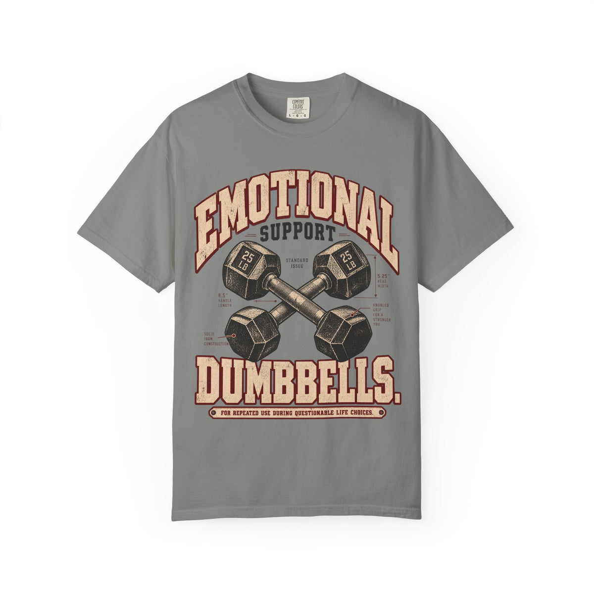 Emotional Support Dumbbells | Vintage Women's Oversized Gym Tee