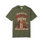 Benefit of Doubt Desert T-Shirt — 'Ran Out of Benefit of the Doubt' Vintage Gas Pump Graphic