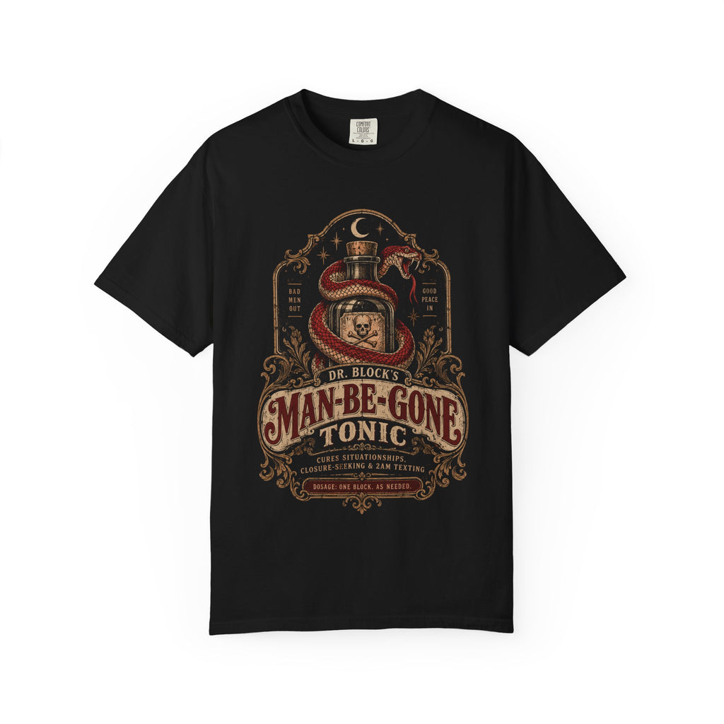 Man-Be-Gone Tonic | Vintage Apothecary Halloween Oversized Tee