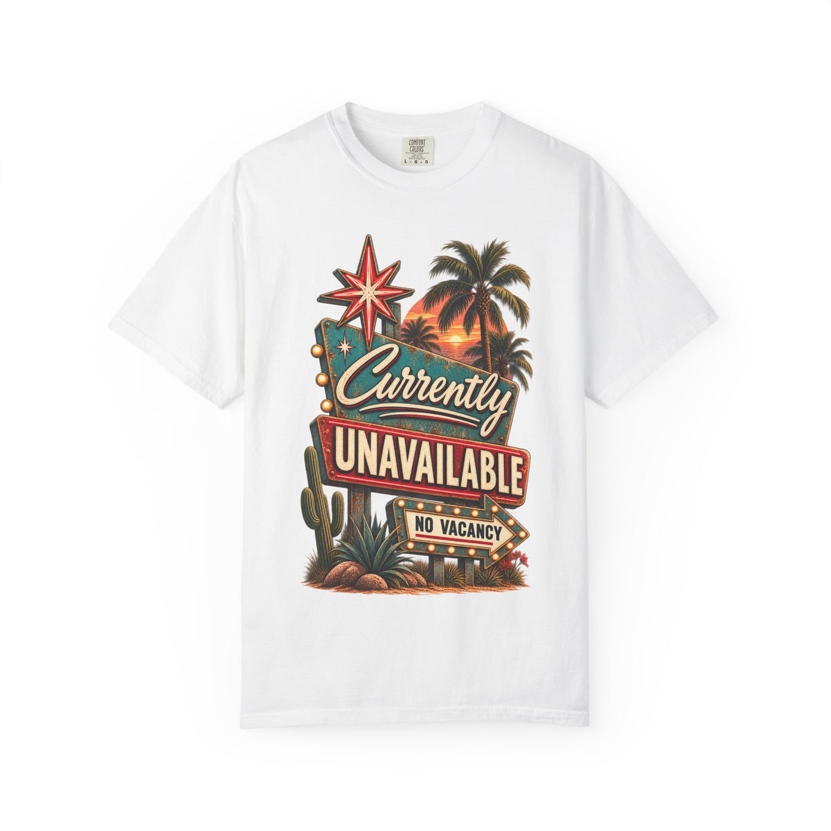 Currently Unavailable Oversized Graphic Tee | Retro No Vacancy Shirt