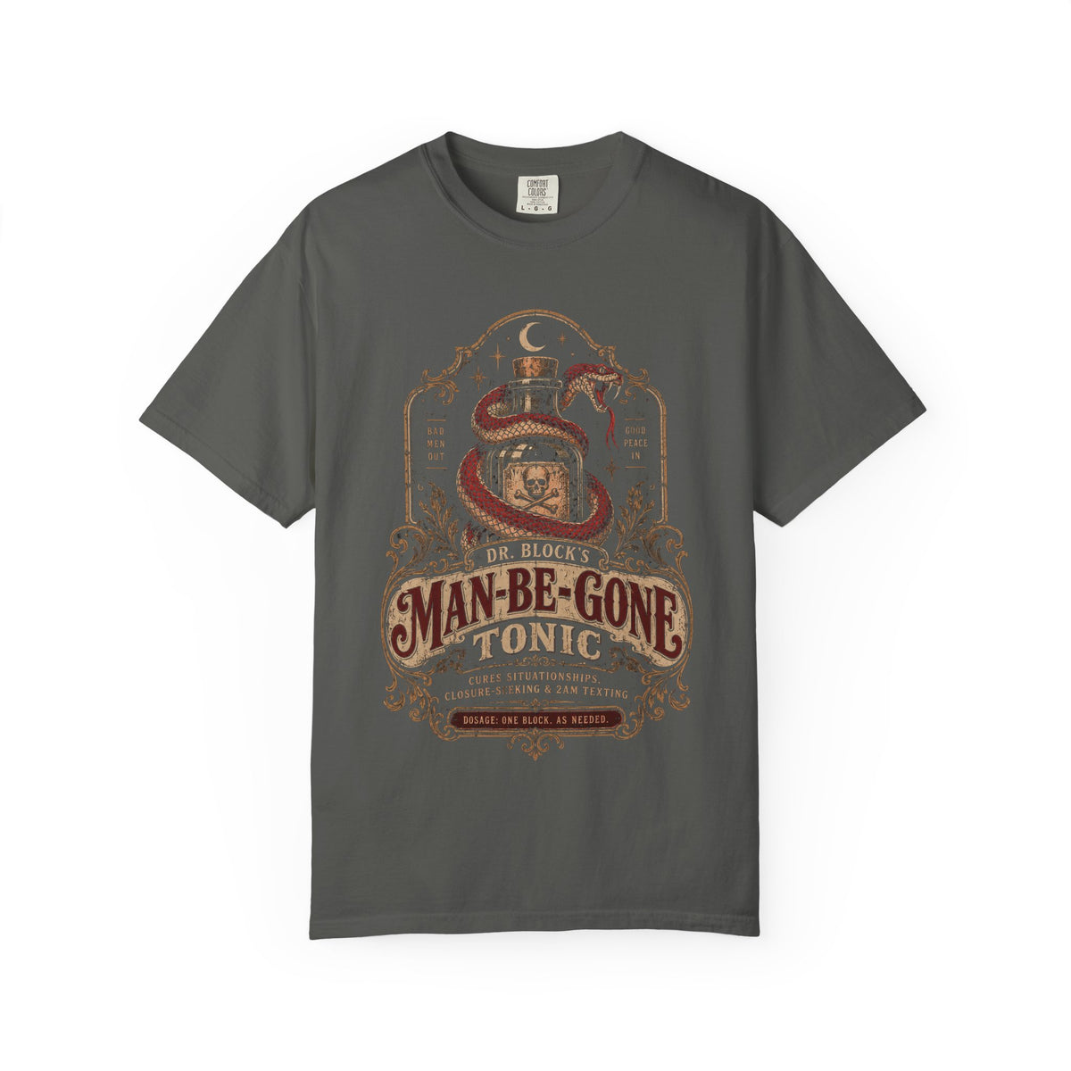 Man-Be-Gone Tonic | Vintage Apothecary Halloween Oversized Tee