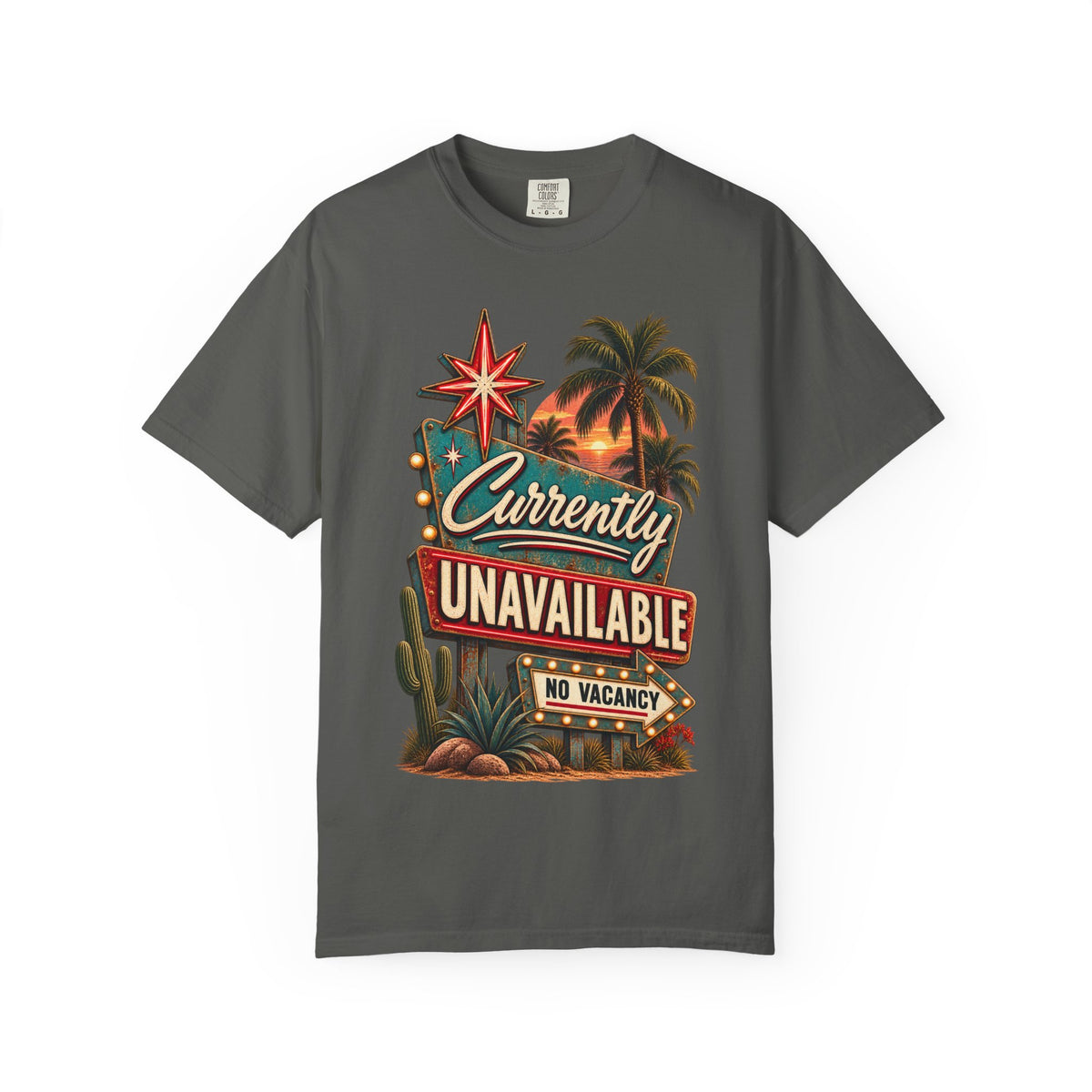 Currently Unavailable Oversized Graphic Tee | Retro No Vacancy Shirt
