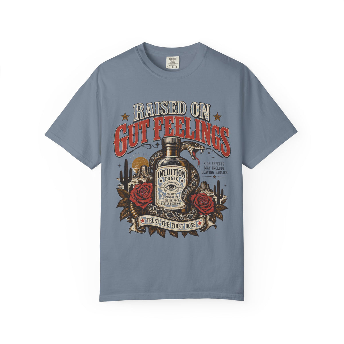 Raised on Gut Feelings T-Shirt — Vintage Western Intuition Graphic Tee