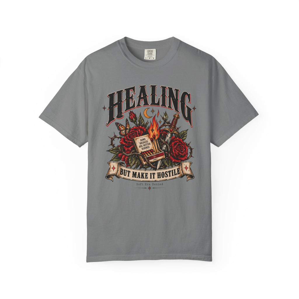 Healing, But Make It Hostile – Vintage Tattoo Flash Tee