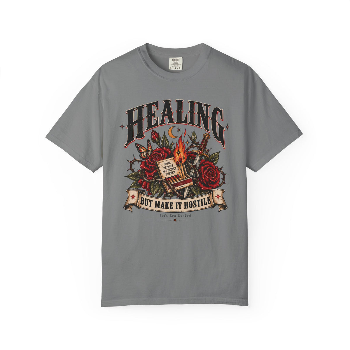 Healing, But Make It Hostile – Vintage Tattoo Flash Tee