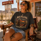 No Plans. Just Vibes. Vintage Desert Road Trip Graphic Tee