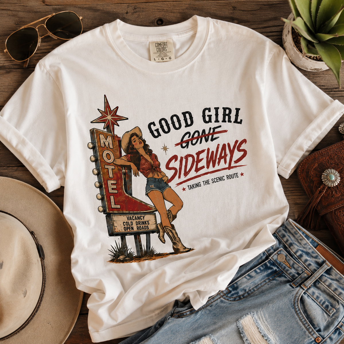 Good Girl Gone Sideways Vintage Western Graphic Tee