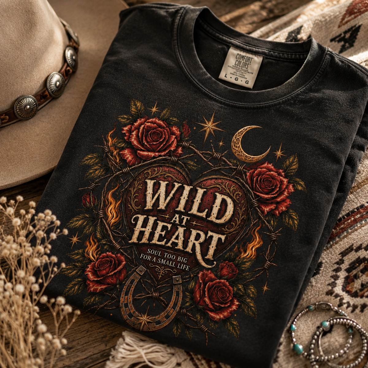 Wild at Heart Oversized Graphic Tee | Western Shirt