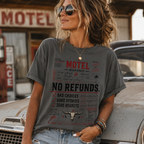 No Refunds Oversized Graphic Tee | Funny Western Shirt