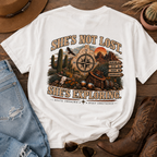She's Not Lost Oversized Graphic Tee | Inspirational Western Adventure Shirt