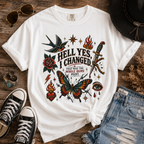 Graphic T-Shirt — "Hell Yes, I Changed" Vintage Tattoo Butterfly Tee