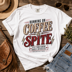 Coffee & Spite T-Shirt — "Running on Coffee & Spite" Retro Graphic Tee