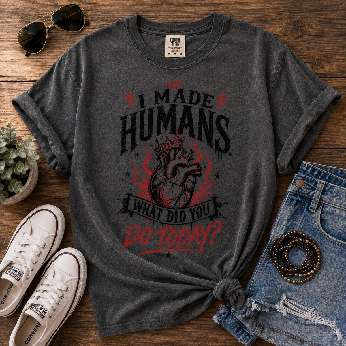 I Made Humans. What Did You Do Today? | Vintage Mom Graphic Shirt
