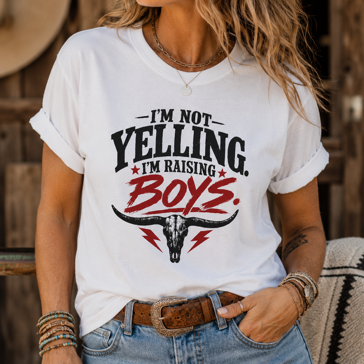 I'm Not Yelling I'm Raising Boys T-Shirt