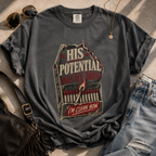 T-Shirt — "His Potential Was My Drug" Vintage Matchbox Graphic Tee