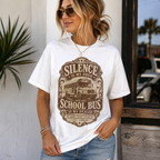 Silence Is My Drug Tee | Funny School Bus Mom Graphic Shirt