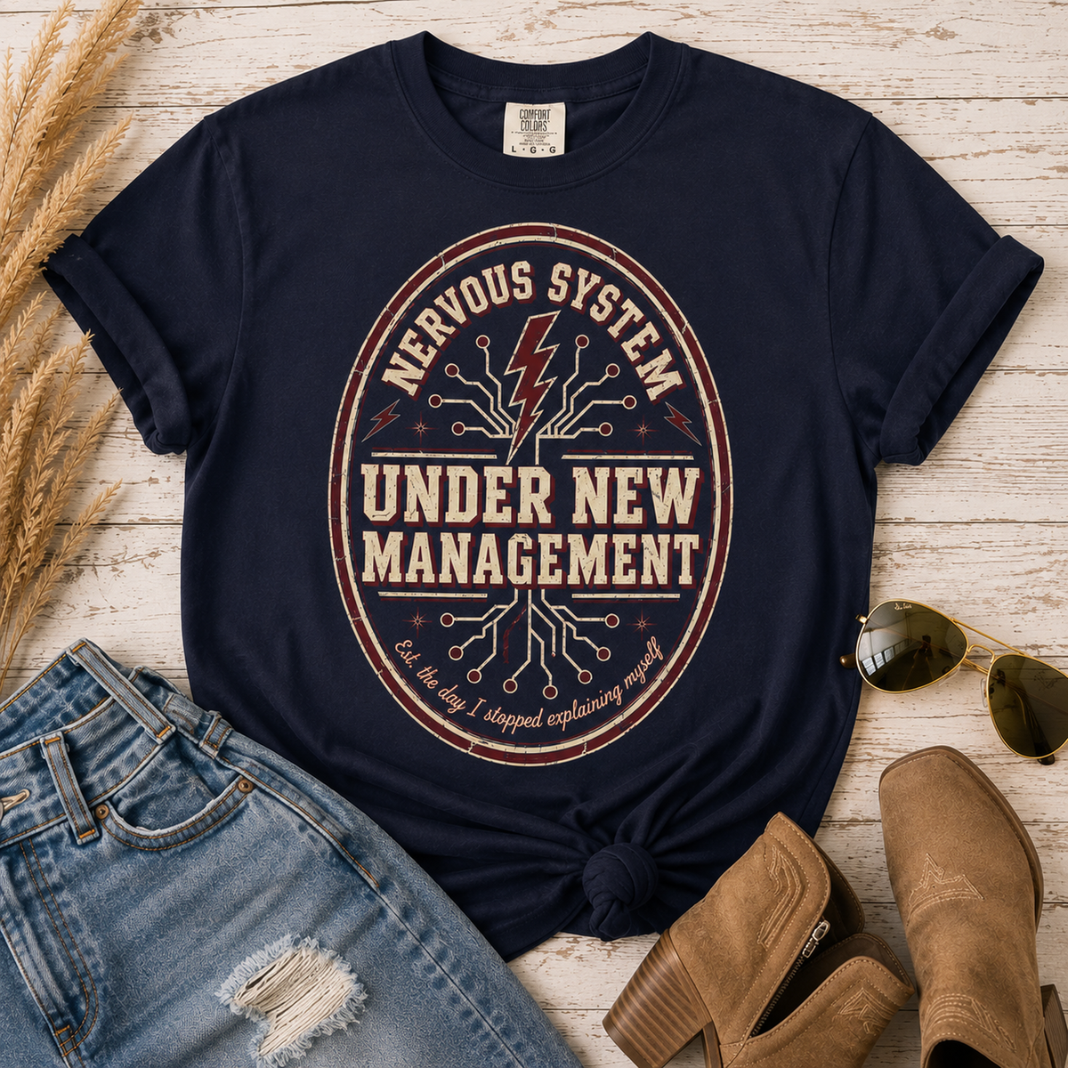 Nervous System Under New Management — Vintage Patch Tee