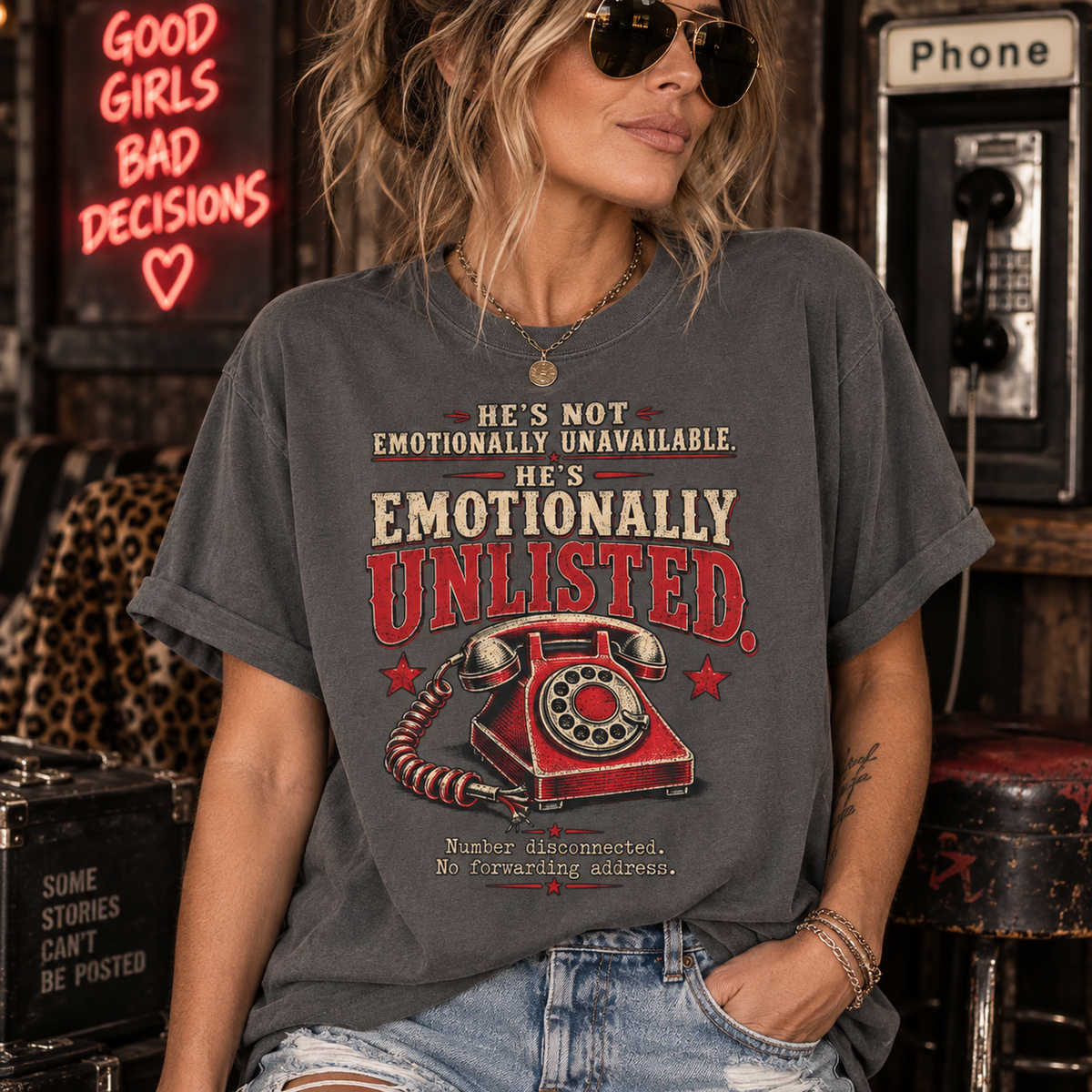 Emotionally Unlisted T-Shirt — Vintage Telephone Graphic Tee