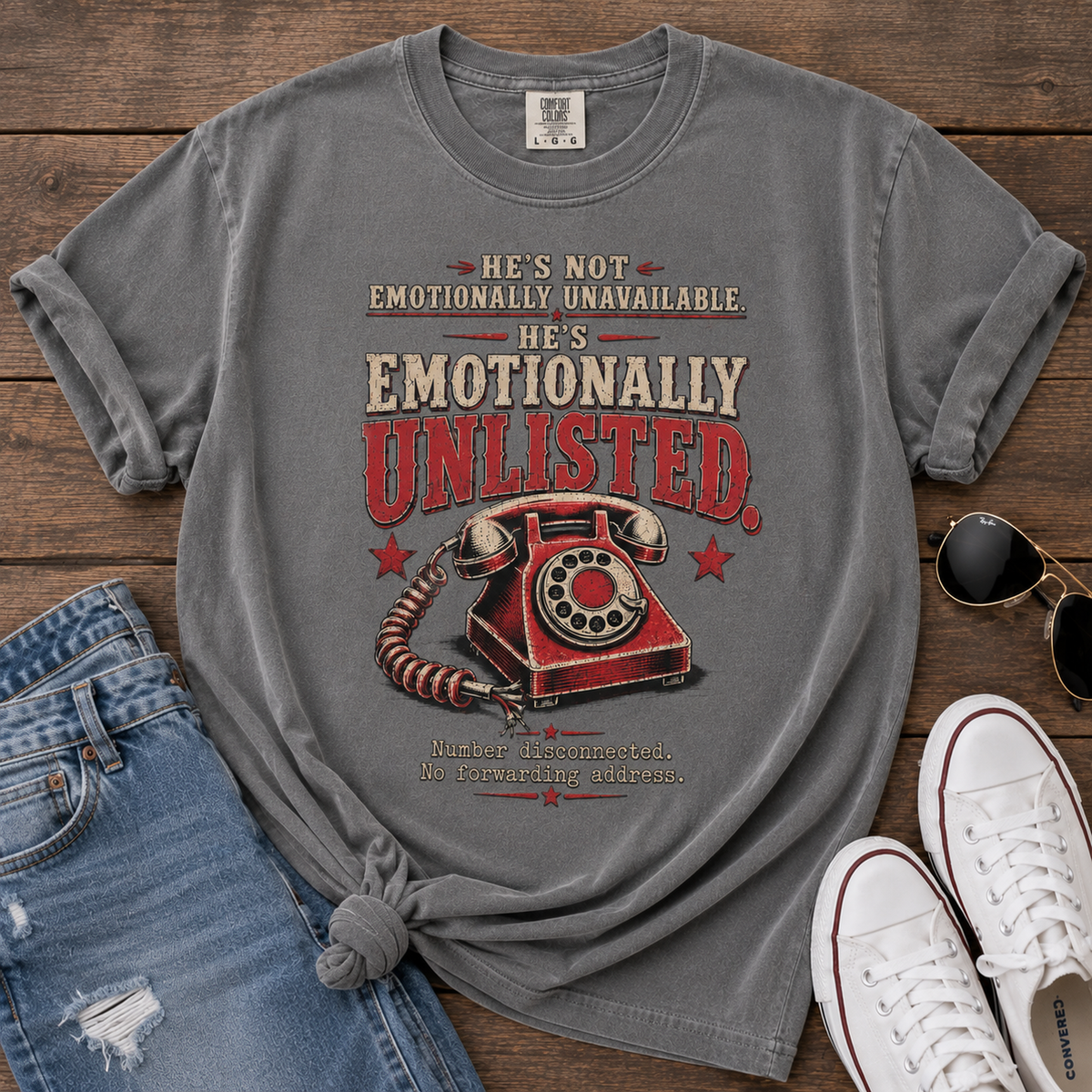 Emotionally Unlisted T-Shirt — Vintage Telephone Graphic Tee