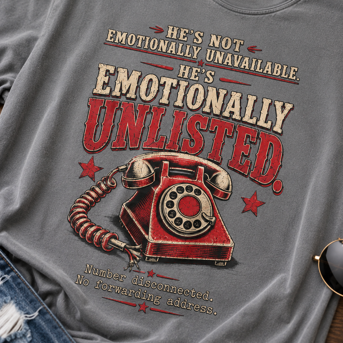 Emotionally Unlisted T-Shirt — Vintage Telephone Graphic Tee