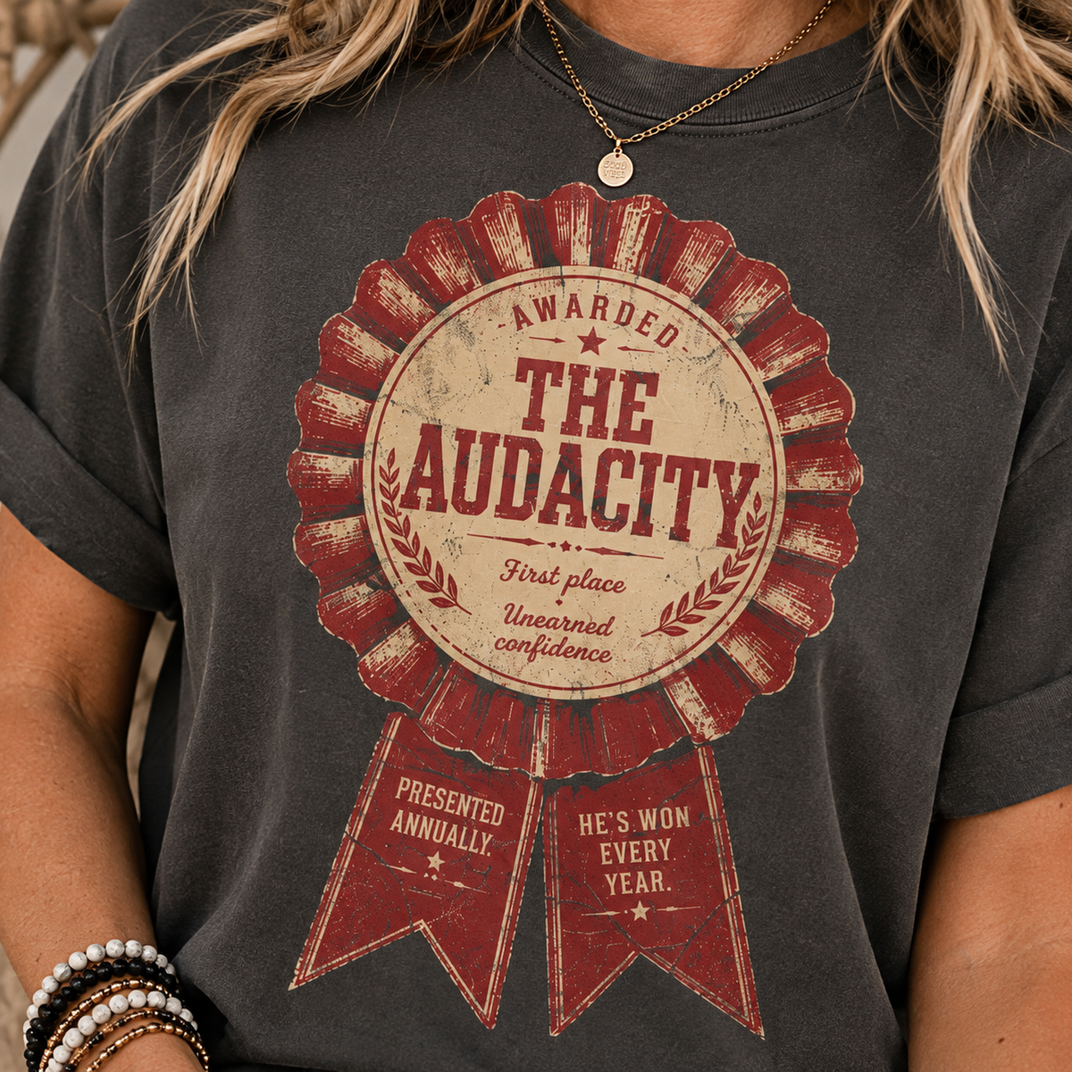 The Audacity Award — Vintage Prize Ribbon Tee