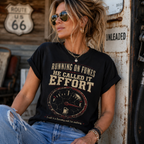 Running on Fumes Gauge Graphic T-Shirt — "He Called It Effort" Vintage Mechanics Tee