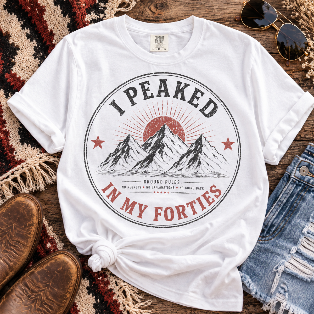 I Peaked In My Forties Mountain T-Shirt