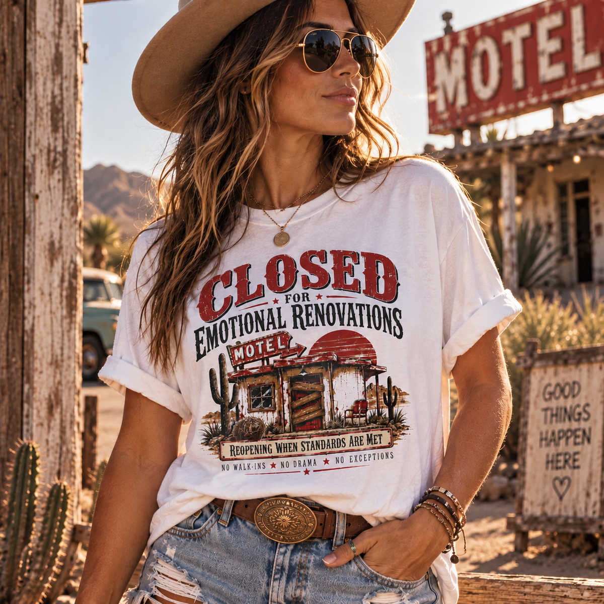 Closed For Emotional Renovations - Vintage Western MotelTee