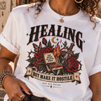 Healing, But Make It Hostile – Vintage Tattoo Flash Tee