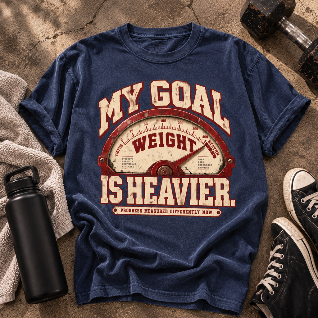 My Goal Weight Is Heavier | Vintage Women's Strength Training Oversized Tee