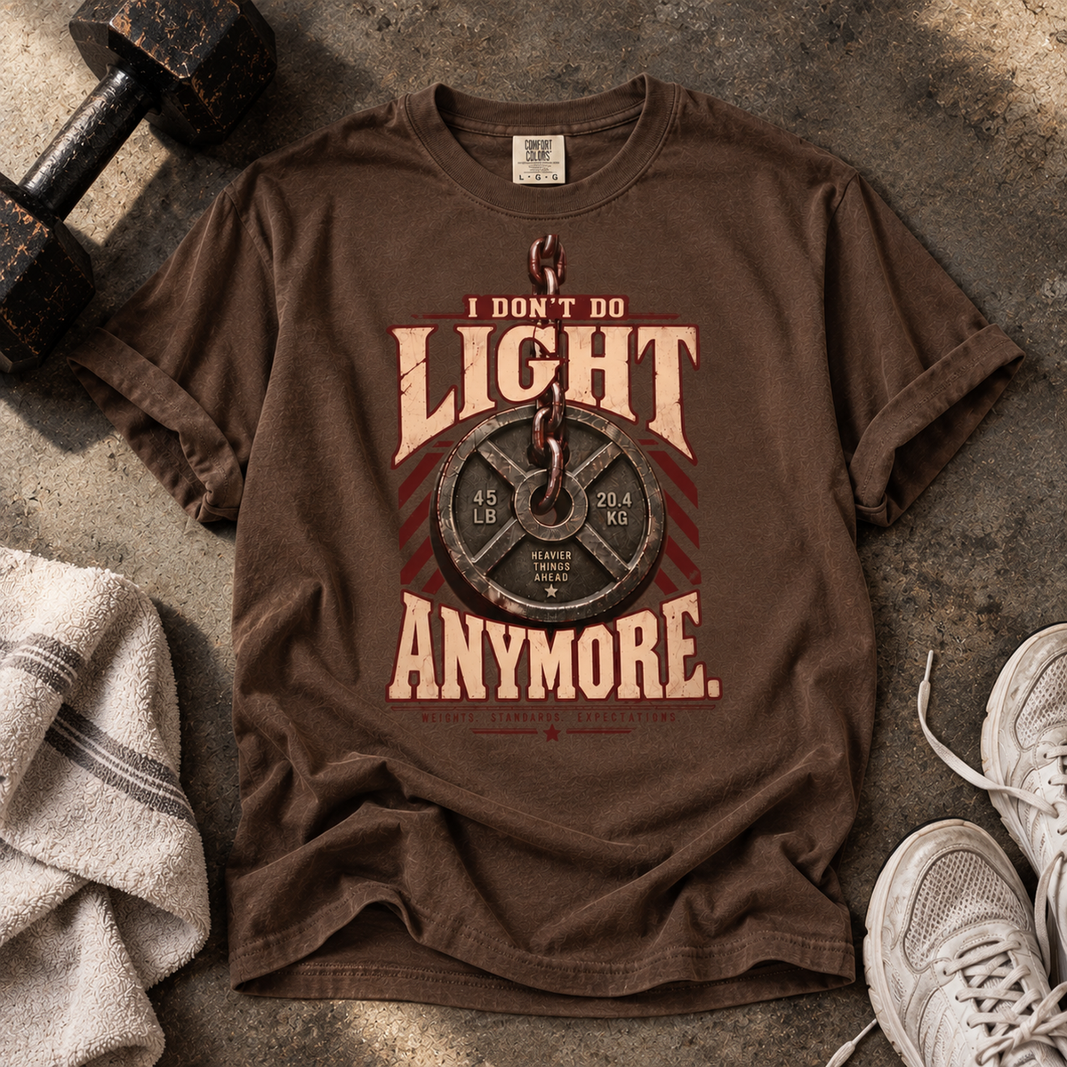I Don't Do Light Anymore | Vintage Women's Oversized Strength Training Tee