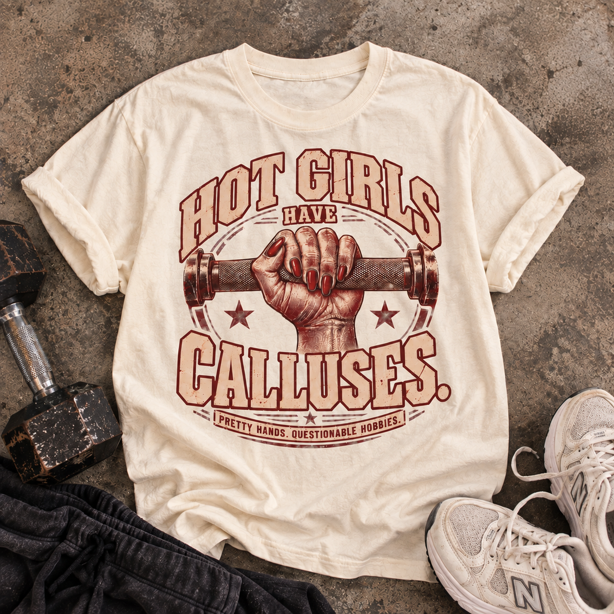 Hot Girls Have Calluses | Vintage Women's Oversized Lifting Tee