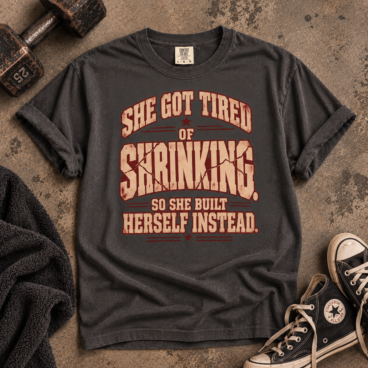 She Got Tired of Shrinking | Vintage Women's Oversized Strength Tee