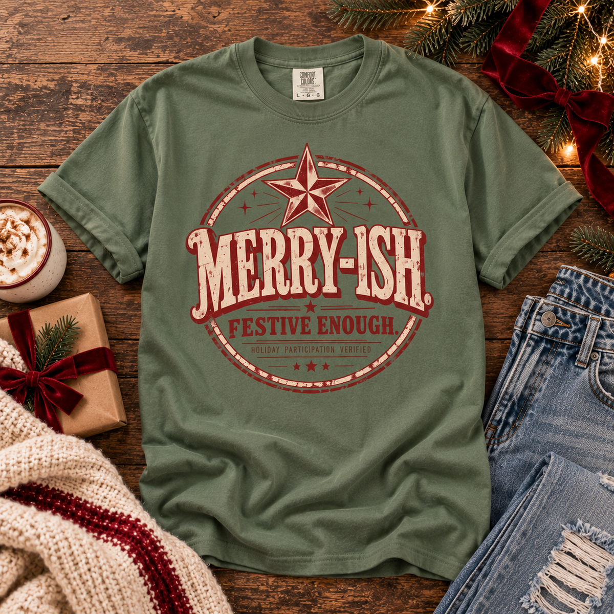 Merry-ish. | Vintage Christmas Oversized Tee