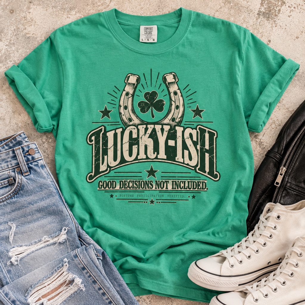Lucky-ish. Good Decisions Not Included. | Vintage Oversized Tee