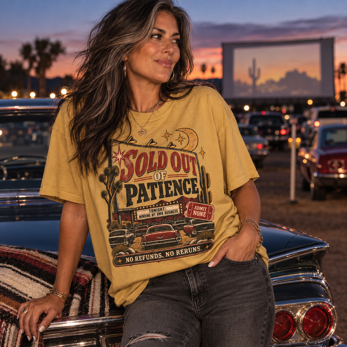 Sold Out of Patience | Vintage Drive-In Oversized Tee