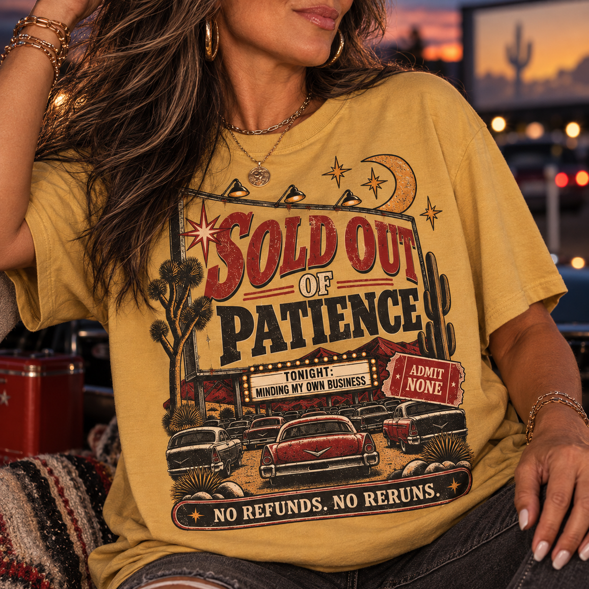 Sold Out of Patience | Vintage Drive-In Oversized Tee