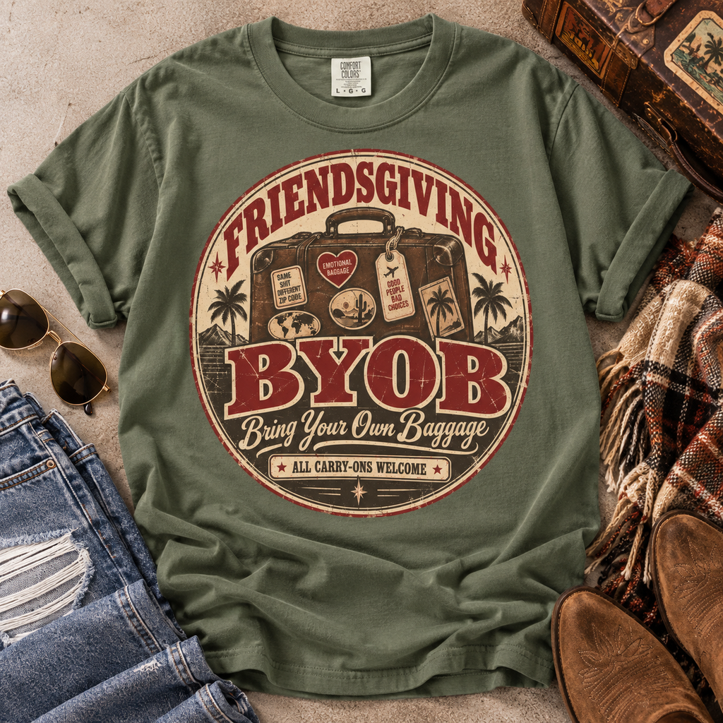 BYOB: Bring Your Own Baggage | Vintage Friendsgiving Oversized Tee