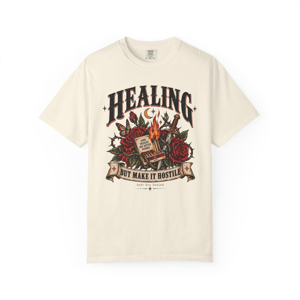 Healing, But Make It Hostile – Vintage Tattoo Flash Tee