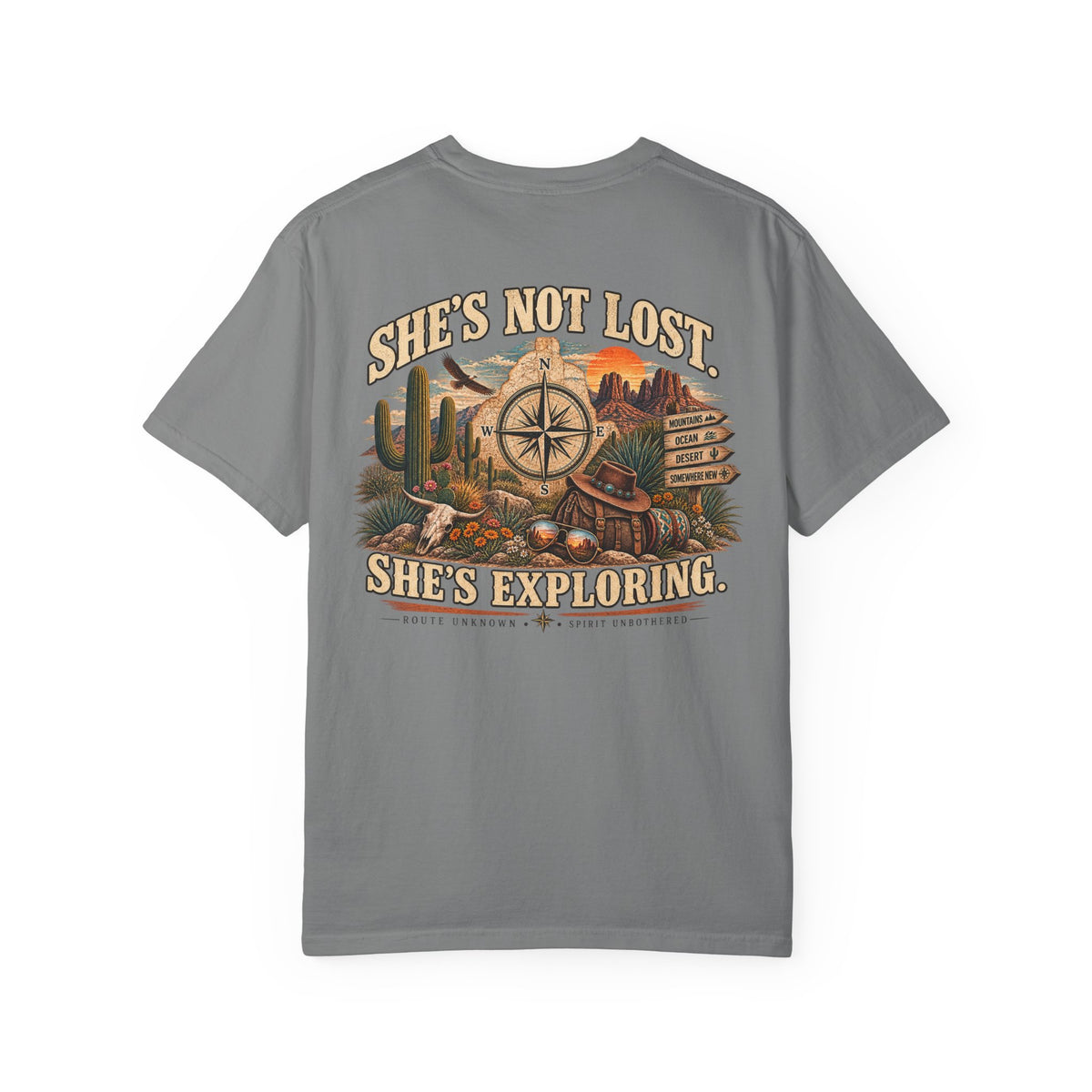 She's Not Lost Oversized Graphic Tee | Inspirational Western Adventure Shirt
