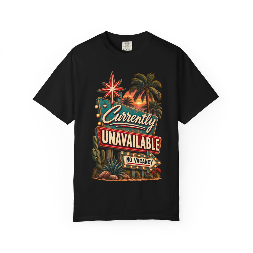 Currently Unavailable Oversized Graphic Tee | Retro No Vacancy Shirt