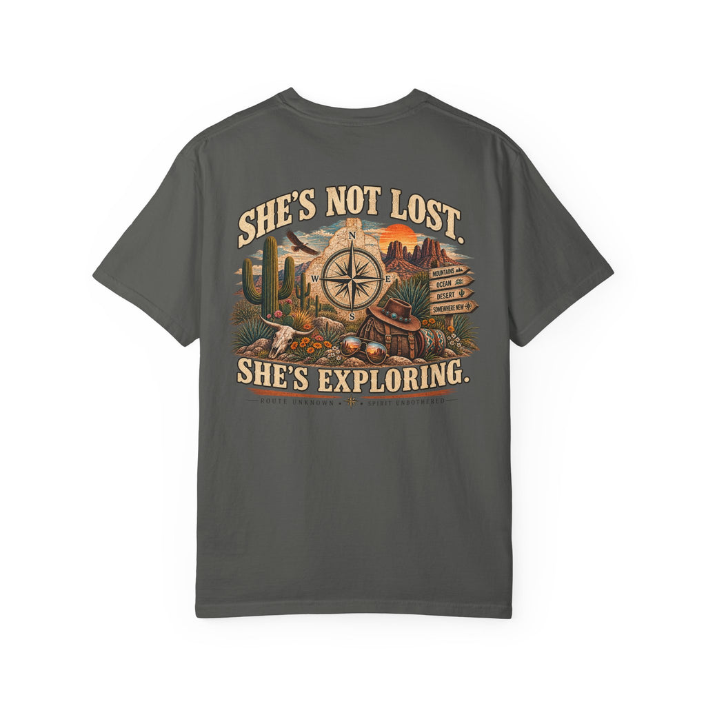 She's Not Lost Oversized Graphic Tee | Inspirational Western Adventure Shirt
