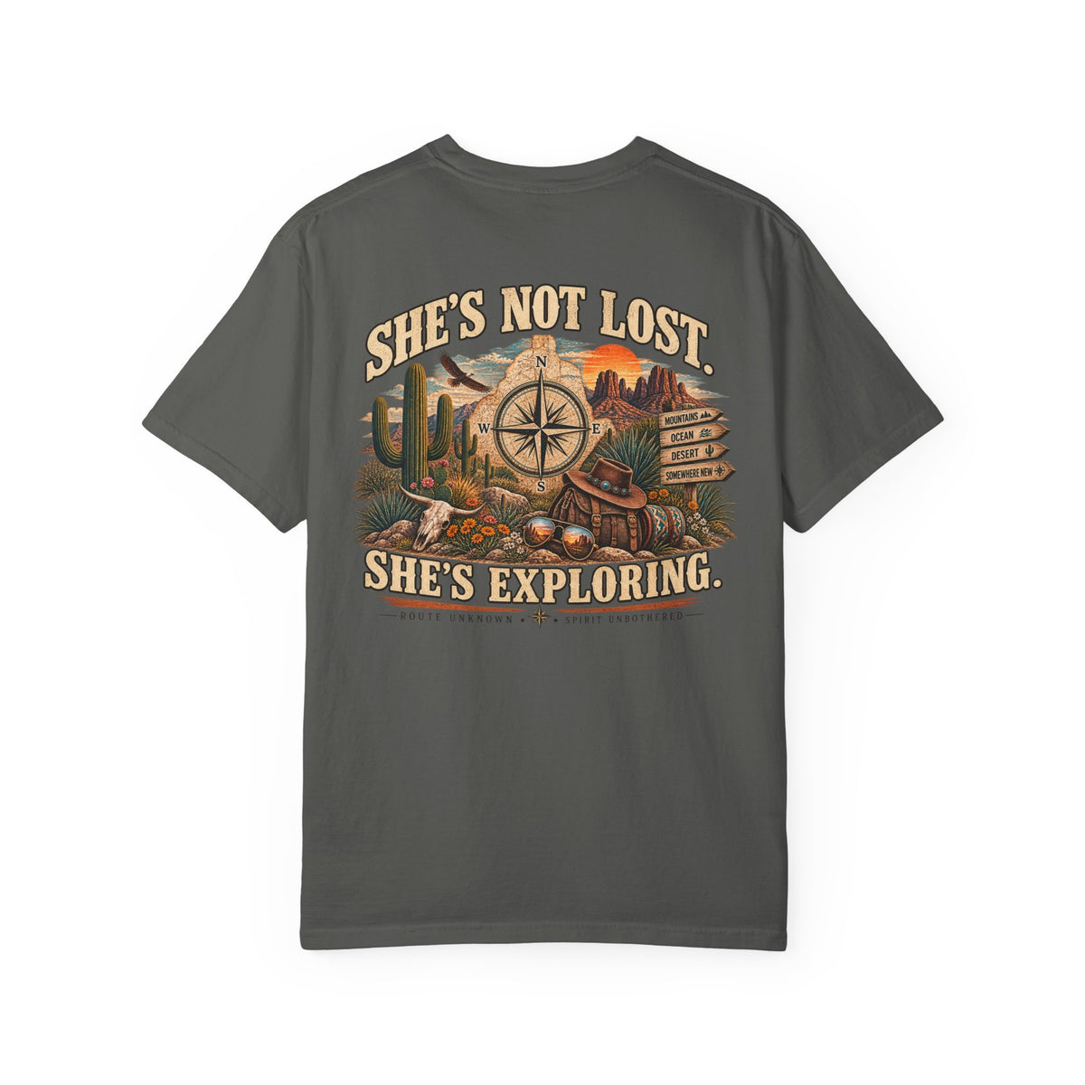 She's Not Lost Oversized Graphic Tee | Inspirational Western Adventure Shirt