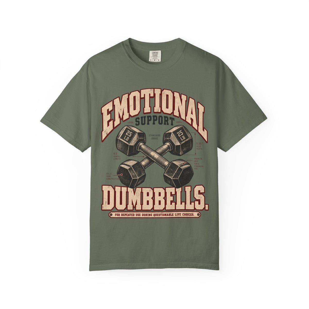 Emotional Support Dumbbells | Vintage Women's Oversized Gym Tee