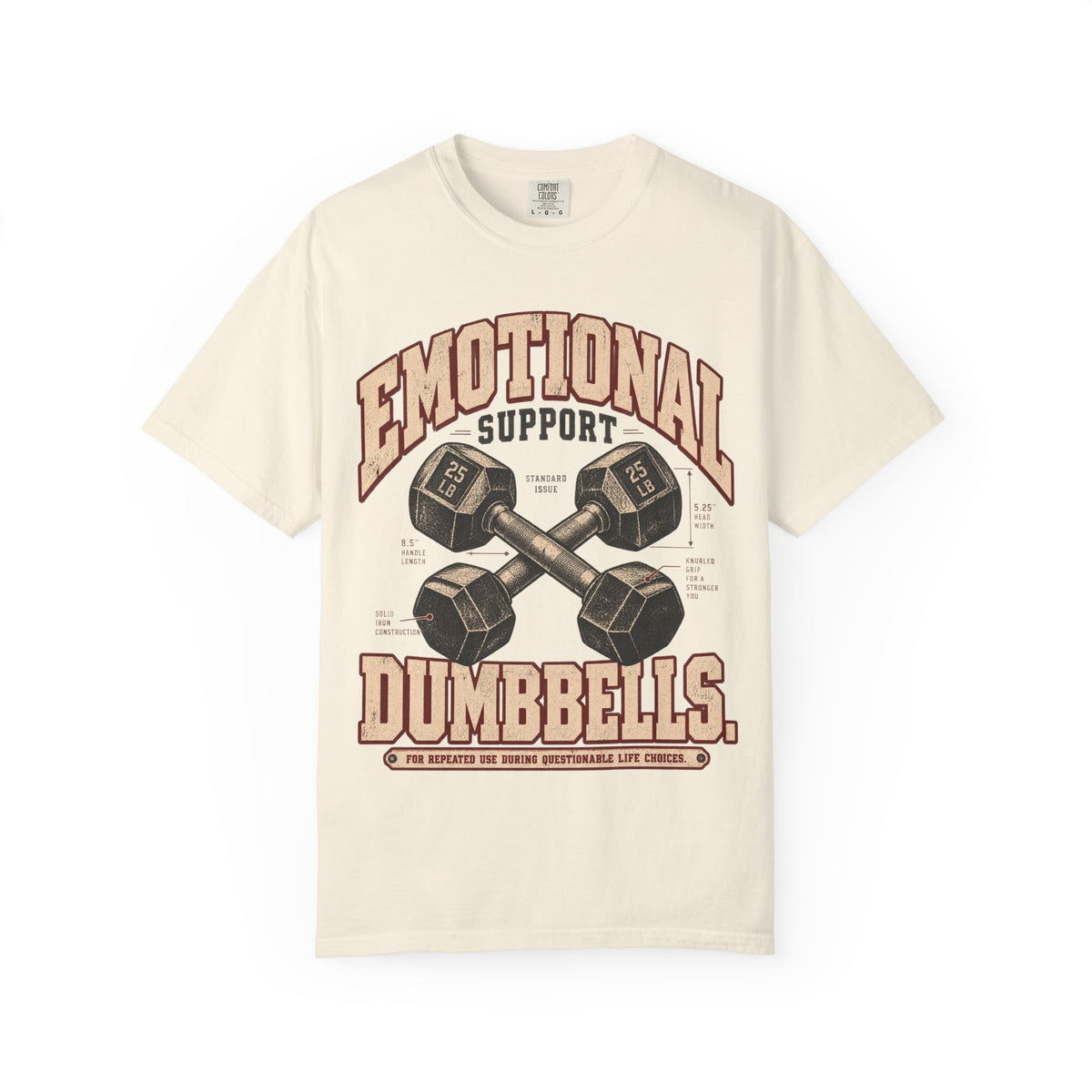 Emotional Support Dumbbells | Vintage Women's Oversized Gym Tee