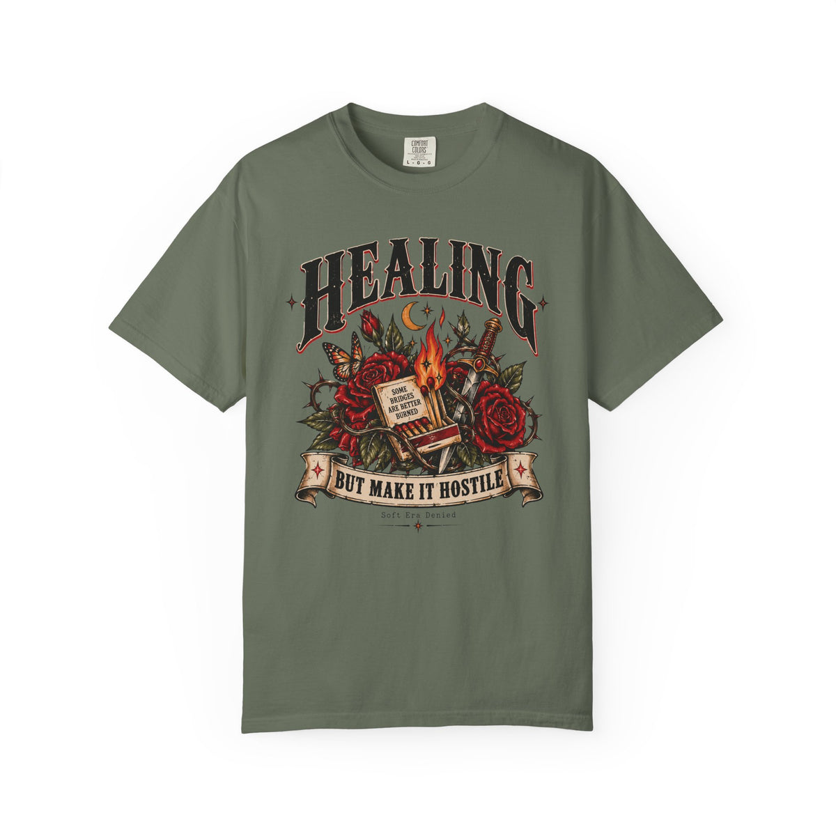 Healing, But Make It Hostile – Vintage Tattoo Flash Tee